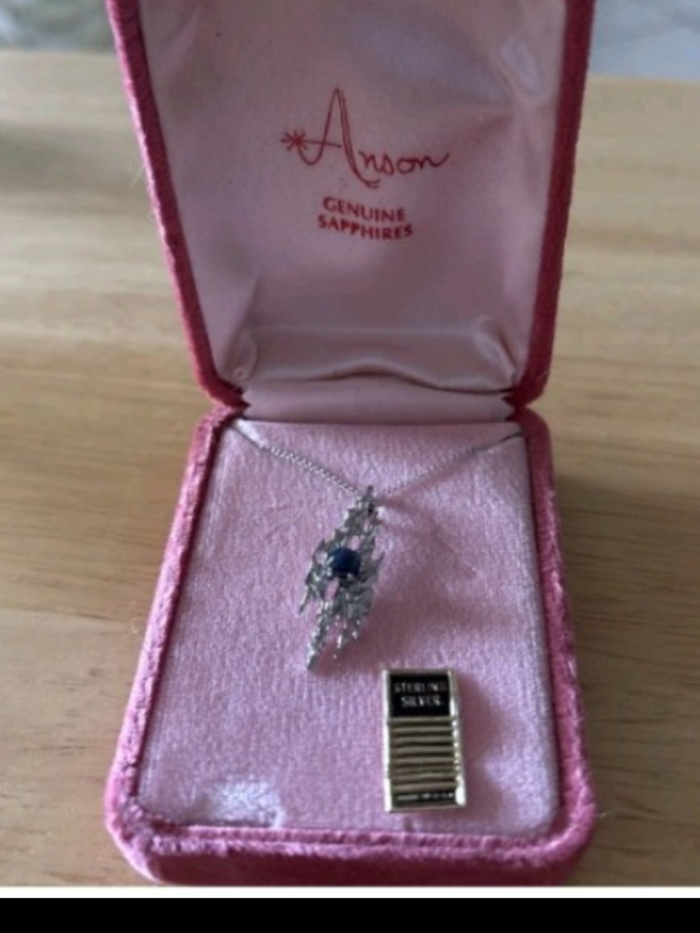 Anson Sterling Silver Necklace with Blue Sapphire Pendant